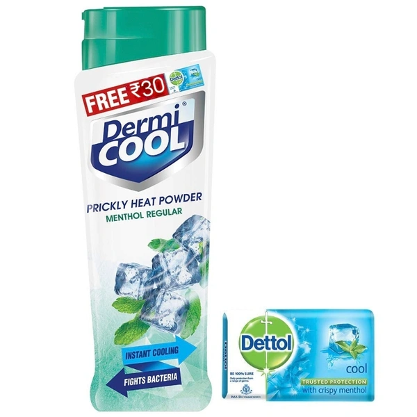 Dermi Cool Powder : డెర్మీ కూల్  పౌడర్ -90gm ( Dettol Soap Free )