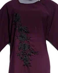 Humeira Abaya Humeira Dubai Style Front Buta Handwork Abaya in Al Nida Fabric With Handwork - 54, 300 gms