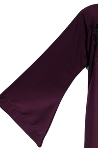 Humeira Abaya Humeira Dubai Style Front Buta Handwork Abaya in Al Nida Fabric With Handwork - 54, 300 gms