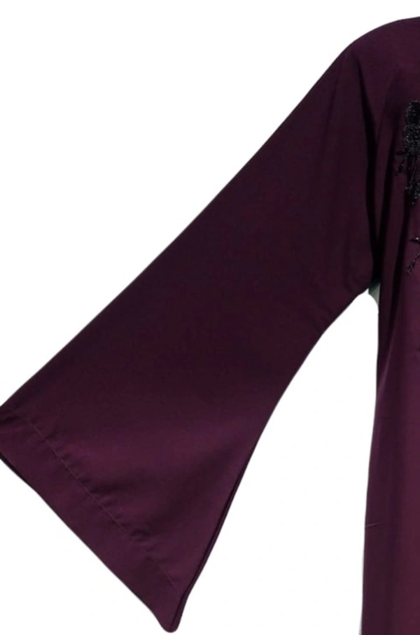 Humeira Abaya Humeira Dubai Style Front Buta Handwork Abaya in Al Nida Fabric With Handwork - 54, 300 gms