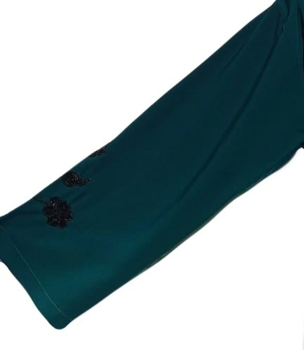 Humeira Abaya Dubai Style Front Open Firozi Color Tree Style Abaya in Al Firdous Fabric - 54, 300 gms