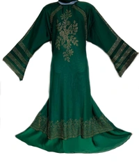 Humeira Abaya Humeira Dubai Style Doble Layer Abaya Rama Green Color - 54, 300 gms