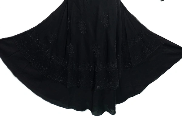 Humeira Abaya Beautiful Dubai Style Chitta Palla Abaya in Al Nida Fabric With Dupatta & Stone Work - 54, 300 gms