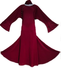 Humeira Abaya Humeira Dubai Style 6 Button Abaya in Red Color With Button Work on Neck - 54, 300 gms