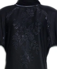Humeira Abaya Beautiful Dubai Style Big Front Buta Abaya in Al Nida Fabric - 54, 300 gms