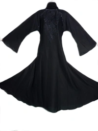 Humeira Abaya Beautiful Dubai Style Big Front Buta Abaya in Al Nida Fabric - 54, 300 gms