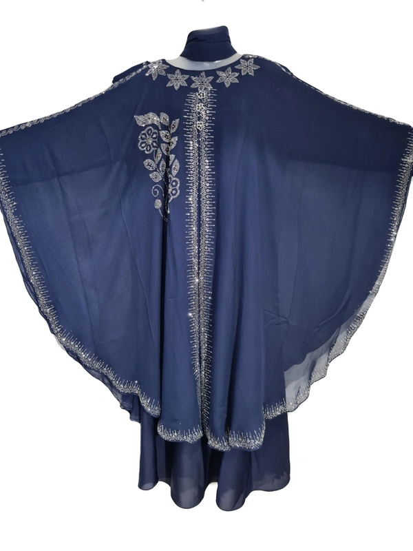 Humeira Abaya Humeira Dubai Style Doule Layer PP Nug Farasha in Al Nida Fabric - 54, 300 gms
