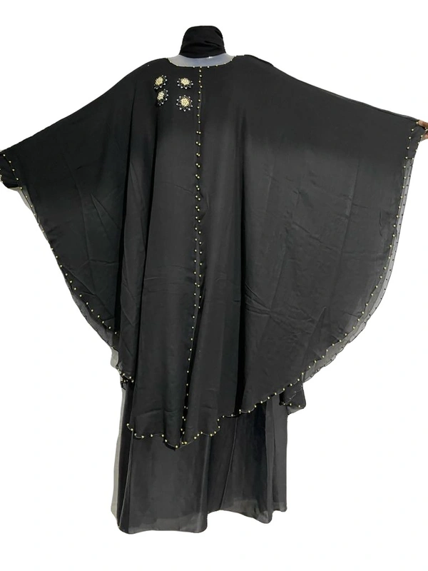 Humeira Abaya Humeira Dubai Style Simple Moti Work Farasha For Simple Girl in Al Nida Fabric - 54, 300 gms