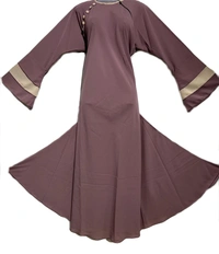 Humeira Abaya Humeira Dubai Style Simple Pink Color Abaya in Al Nida Fabric - 54, 300 gms