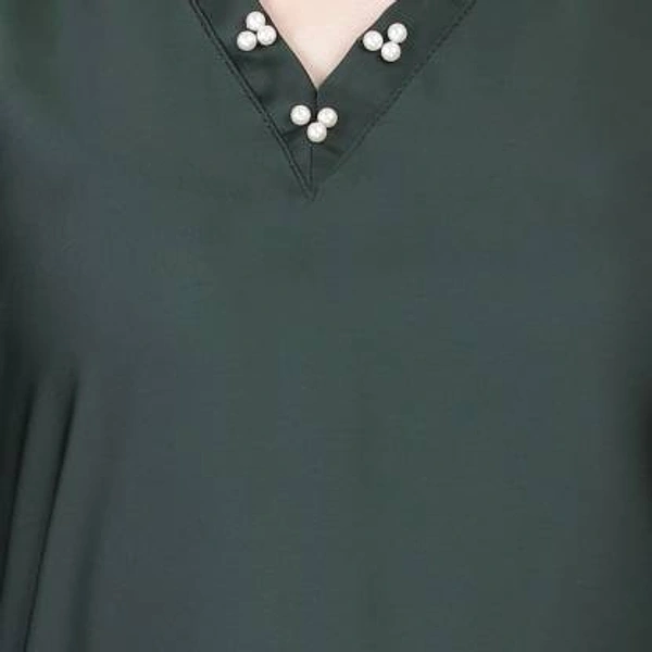 Humeira Abaya Humeira Dubai Style V Gala Firozi Abaya in Al Nida Fabric With Pearl Work - 54, 300 gms