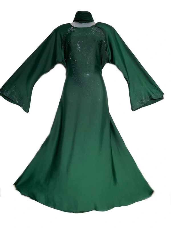 Humeira Abaya Humeira Dubai Style PP Color Abaya in Rama Green Color - 54, 300 gms