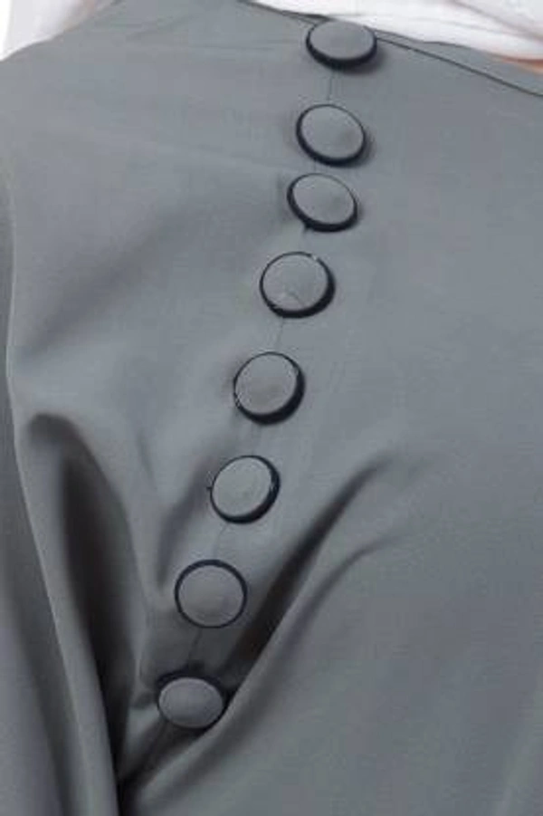 Humeira Abaya Humeira Dubai Style Triple Layer Sleeves Abaya in Al Firdous Fabric (Grey) - 54, 300 gms