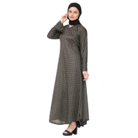 Humeira Abaya Humeira Dubai Style Simple Grey Color Abaya in Al Nida Fabric - 54, 300 gms
