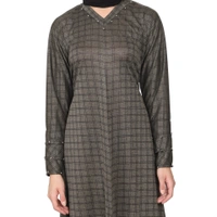 Humeira Abaya Humeira Dubai Style Simple Grey Color Abaya in Al Nida Fabric - 54, 300 gms