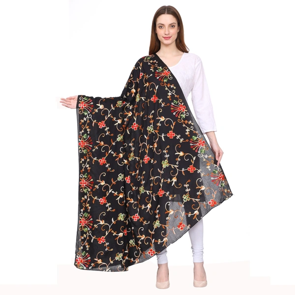 Humeira Abaya Indian Traditional Jaal Squar Chadar in Rayon Fabric With Embroidry Work for Women - M, 100 gms