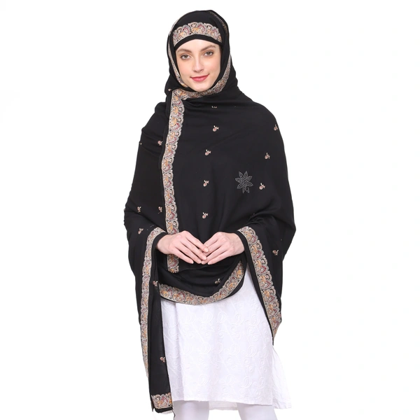 Humeira Abaya Indian Style Red Multi Color Chadar Stoles in Rayyon - M, 100 gms