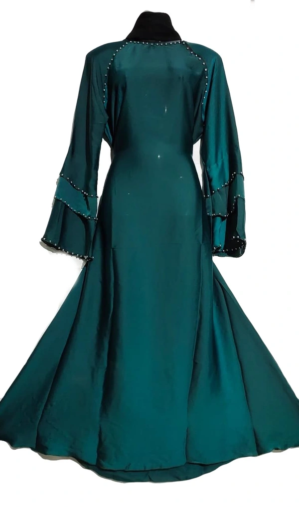 Humeira Abaya Islamic Wear SImple Dubai Style Green Color Abaya in Al NIda Fabric - 54, 304 gms