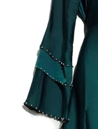 Humeira Abaya Islamic Wear SImple Dubai Style Green Color Abaya in Al NIda Fabric - 54, 304 gms
