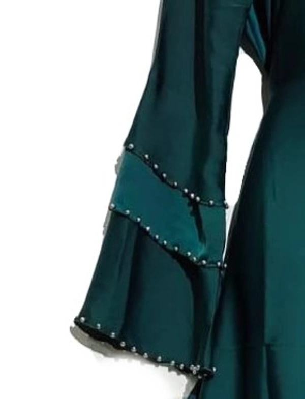 Humeira Abaya Islamic Wear SImple Dubai Style Green Color Abaya in Al NIda Fabric - 54, 304 gms
