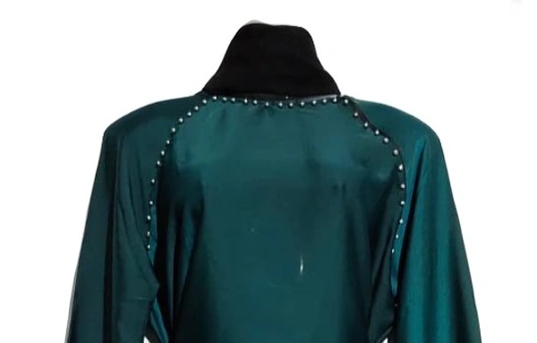 Humeira Abaya Islamic Wear SImple Dubai Style Green Color Abaya in Al NIda Fabric - 54, 304 gms