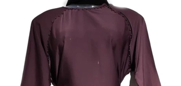 Humeira Abaya Humeira Dubai Style Simple 3 Layer Maroon Color Abaya in Al Nida Fabric - 54, 302 gms