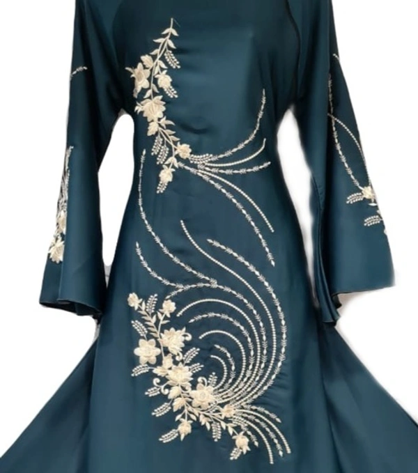 Humeira Abaya India Traditional Jaal Type Embroidery Abaya in Al Nida Fabric - 54, 306 gms
