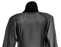 Humeira Abaya Dubai Style Simple Black Color Three Layer Sleeves Abaya in Al Nida Fabric - 54, 307 gms