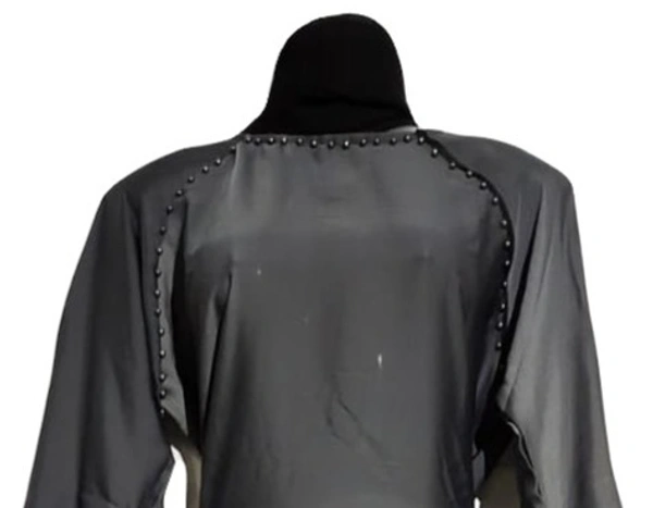 Humeira Abaya Dubai Style Simple Black Color Three Layer Sleeves Abaya in Al Nida Fabric - 54, 307 gms