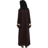 Humeira Abaya Dubai Style 3 Layer Baju Abaya in Brown Color Simple Abaya With Dupatta - 54, 300 gms