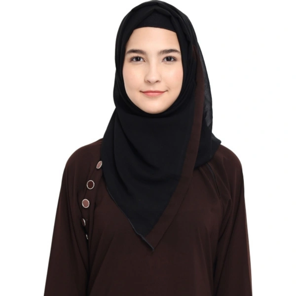 Humeira Abaya Dubai Style 3 Layer Baju Abaya in Brown Color Simple Abaya With Dupatta - 54, 300 gms
