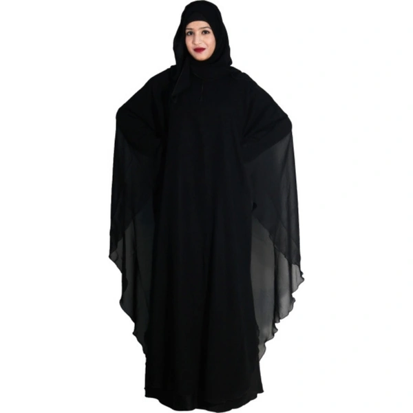 Humeira Abaya Simple Black Farasha in Al Nida Fabric - 54, 300 gms
