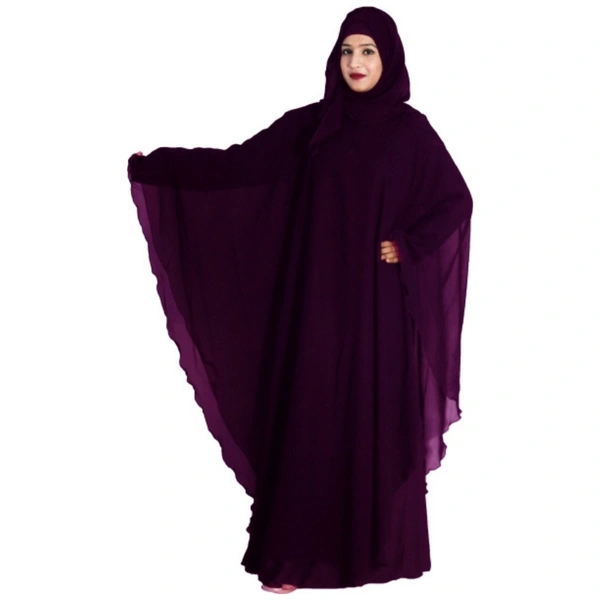 Humeira Abaya Simple Dubai Style Purple Color Farasha in Al Nida Fabric - 54, 300 gms