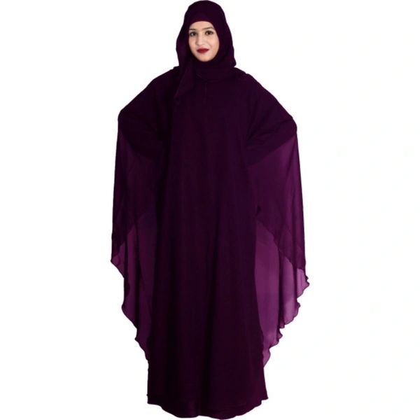 Humeira Abaya Simple Dubai Style Purple Color Farasha in Al Nida Fabric - 54, 300 gms