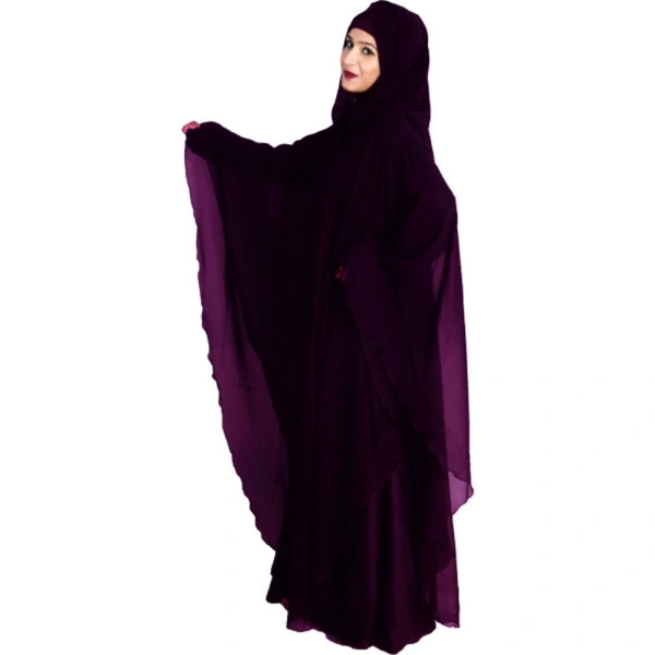 Humeira Abaya Simple Dubai Style Purple Color Farasha in Al Nida Fabric - 54, 300 gms