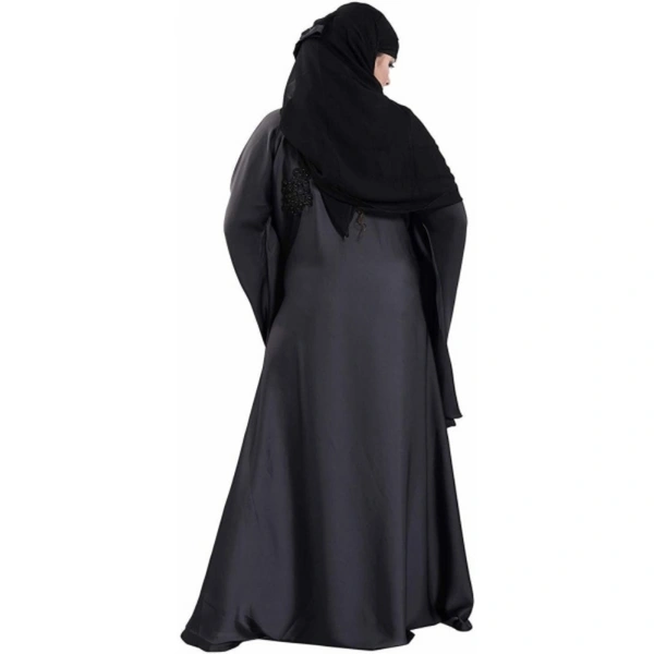Humeira Abaya SImple Front Back Phool Abaya in Al Nida Fabric - 54, 300 gms