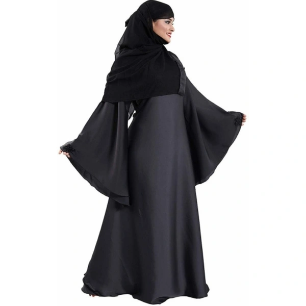 Humeira Abaya SImple Front Back Phool Abaya in Al Nida Fabric - 54, 300 gms