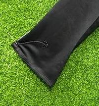 Humeira Abaya Front Leaf Style Hand Work Burkha in Al Nida Fabric - 54, Black, 300 gms