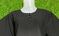 Humeira Abaya Humeira Simple Neck Button Burkha For School/College Girl & Daily Use - 54, Black, 300 gms