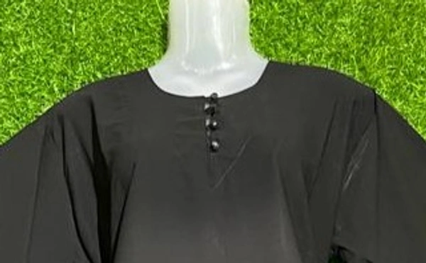 Humeira Abaya Humeira Simple Neck Button Burkha For School/College Girl & Daily Use - 54, Black, 300 gms