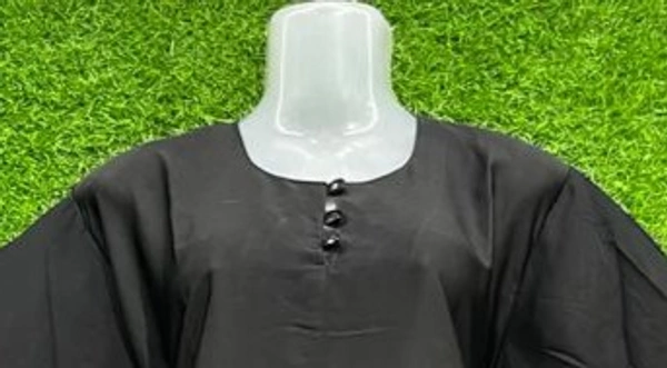 Humeira Abaya Simple Sleeves Stone Work Abaya in Al Nida Fabric - 54, Black, 300 gms