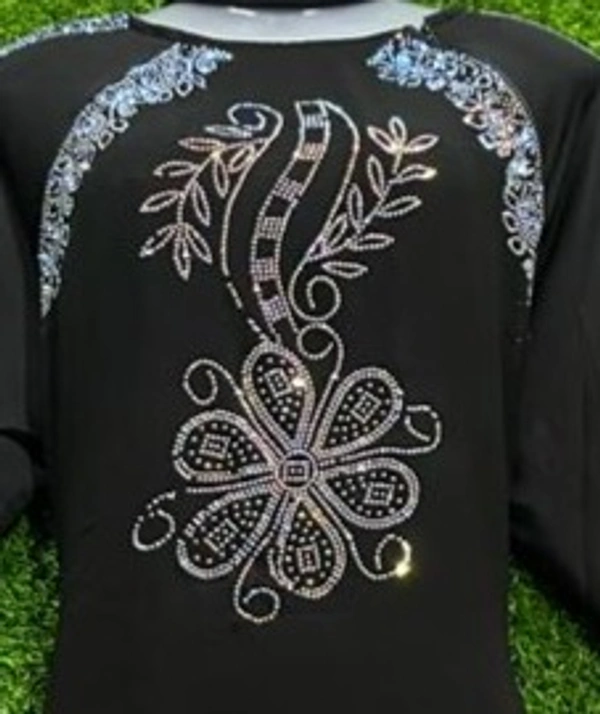 Humeira Abaya Indian Style Bride Abaya In Al Nida Fabric With Triple Layer - 54, Black, 300 gms