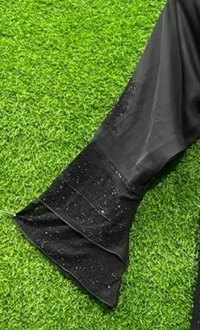 Humeira Abaya Dubai Style Double Layer Front Nug Kali Burkha Abaya in Al Nida Fabric - 54, Black, 300 gms