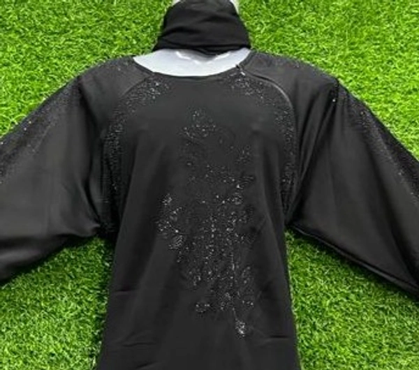 Humeira Abaya Heavy 3 Layer MS Nug Burkha/Abaya in Al Nida Fabric - 54, Black, 300 gms