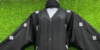 Humeira Abaya Indian Traditional Premium Simple Front Open Squar Type Hand Work Burkha in Al Nida Fabric - 54, Black, 300 gms