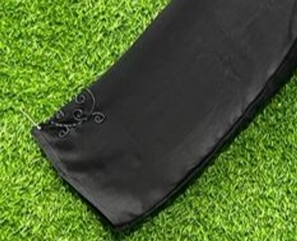 Humeira Abaya Double Side Front Open Hand Work Buta Abaya in Al Nida Fabric - 54, Black, 300 gms