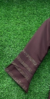 Humeira Abaya Brown Colour Chitta Nug Abaya - 54, Brown, 300 gm