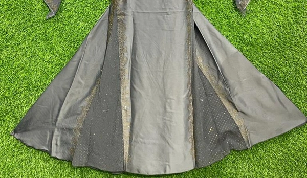 Humeira Abaya Humeira Triple Layer Light Brown Buta Abaya in Al Nida Fabric For School College Girl - 54, Light Brown, 300 gm