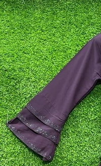 Humeira Abaya India Style 3 Layer Baju Hand Work Abaya in Al Nida Fabric - 54, Purple, 300 gm