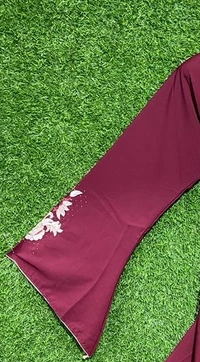 Humeira Abaya Gulab Style Embroidery in Maroon Color - 54, Maroon, 300 gm