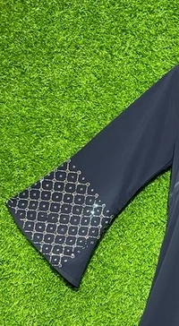 Humeira Abaya Front Open Grey Colour Coat Type Shirag Abaya in Al Nida Fabric - 54, Dark Grey, 300 gm
